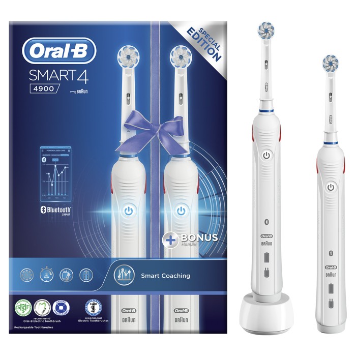 oral b smart 4 electric toothbrush pro 4900 duo